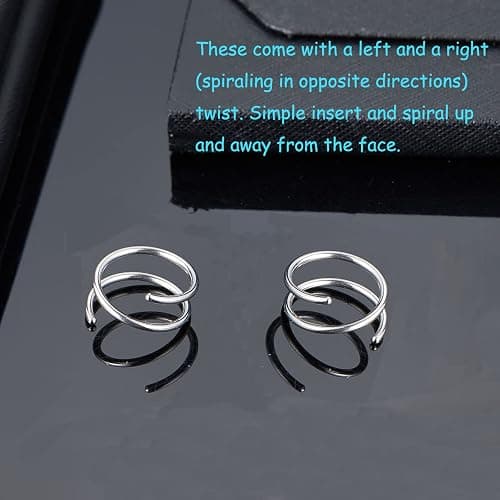 Goenjoy Double Hoop Earrings for Single Piercing，Double Earrings for One Hole, Twist Double Hoop Huggie Earrings, Wrap Earrings Spiral Earrings for Women thumbnail 5