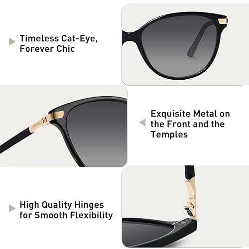 AVAWAY Cat Eye Polarized Sunglasses for Women - Stylish Acetate Frame UV400 Protection for Driving Travel Summer Outings thumbnail 3