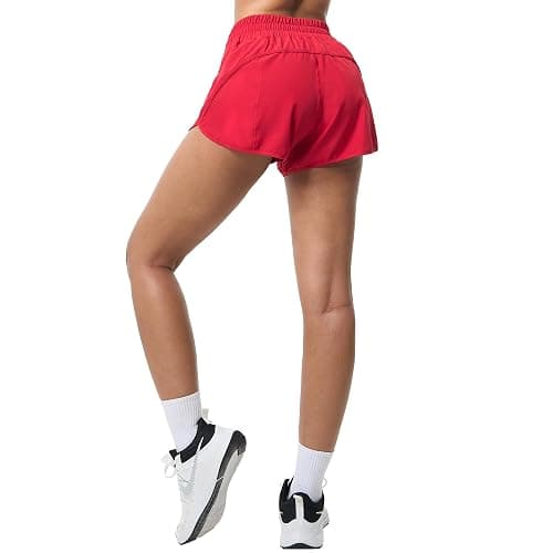 Aurefin Athletic Shorts for Women,Women's Quick Dry Workout Sports Active Running Track Shorts with Elastic and Zip Pockets thumbnail 4