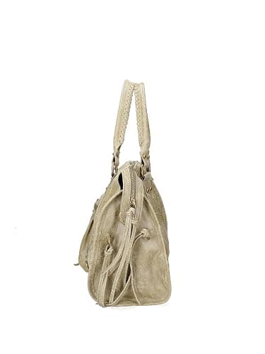 Gave Lux Sac à bandoulière, en daim véritable, pour femme Produit artisanal Fabriqué en Italie, GLX220609023FBG Cuir clair 41 x 28 x 13 cm thumbnail 3