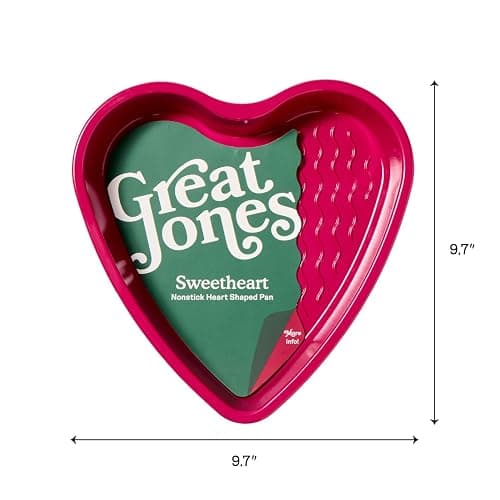 Great Jones Sweetheart Heart-Shaped Cake Pan | Nonstick, Non Toxic, Aluminized Steel | Scratch-Resistant, Oven & Dishwasher Safe | Raspberry Pink 9.7 x 9.7 x 1.6 Inches thumbnail 2