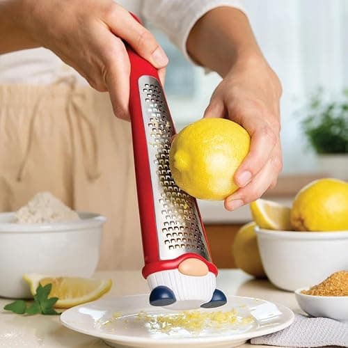OTOTO Grater - Stainless Steel, BPA Free, Dishwasher Safe, Fun Kitchen Gadget, Vegetable Shredder, Cute Kitchen Gifts & Accessories (Pepito Gnome Grater, Red) thumbnail 2