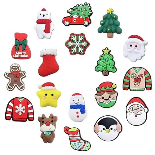 35 PCS Christmas Croc Charms Christmas Shoe Charms for Crocs Clog Bracelets Decoration, Santa Elk Snowman Cute Shoe Charms Shoe Decorations PVC Shoe Accessories Charms for Kids Girls Boys thumbnail 5