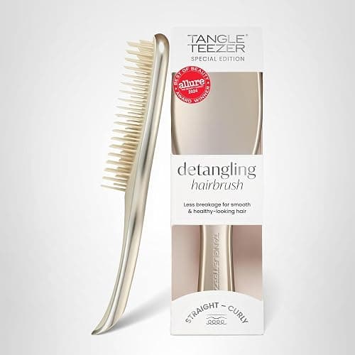 Tangle Teezer Chrome Ultimate Detangler Brush for Wet & Dry Hair, Eliminates Knots & Reduces Breakage for Straight to Curly Hair Types, Champagne Gold thumbnail 9