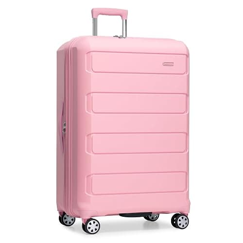 Traveler's Choice Pagosa Indestructible Hardshell Expandable Spinner Luggage, Pink, 26-Inch Medium - Image 1