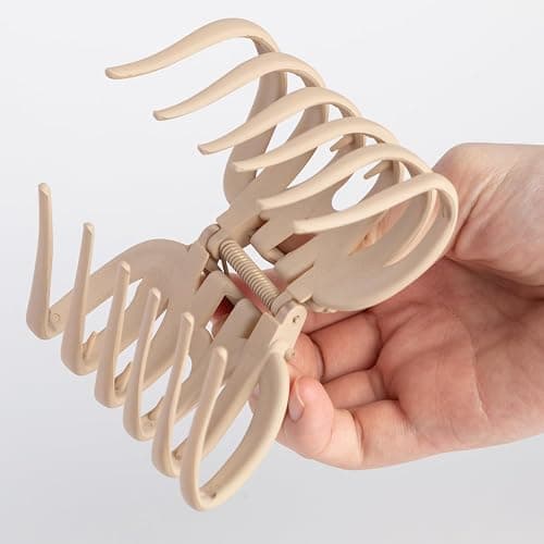 4 Pcs Octopus Claw Clips Octopus Hair Claw Clips for Women 3.8" Large Hair Claw Clip for Women Strong Grip Non-slip Jaw Clip for Thick,natural color thumbnail 7