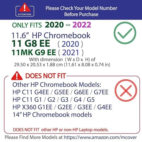 mCover Case Compatible for 2020~2022 11.6" HP Chromebook 11 G8EE / 11MK G9EE Series laptops Computers ONLY (NOT Fitting Any Other HP Models) - Aqua thumbnail 2