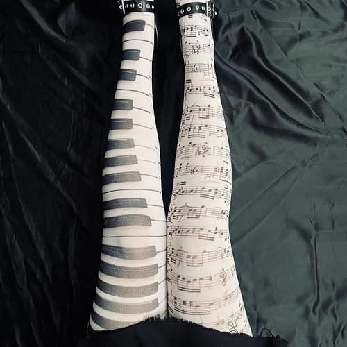 Piano Tights - Funky Patterned Stockings, Y2K Women Sexy Piano Key Stockings, Ultra Thin Transparent Pantyhose thumbnail 6