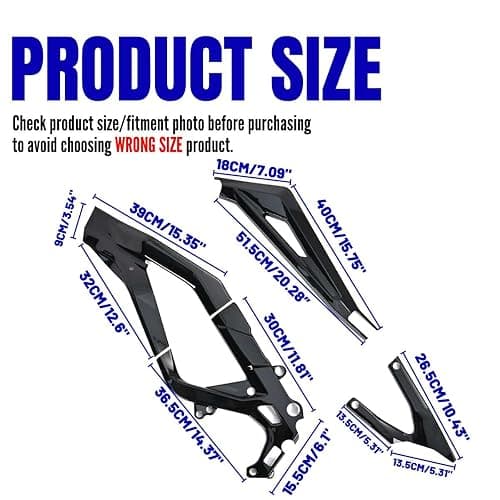 OICCTBF Frame Guards Kit,Gloss Black Body Frame Fairing Protective Cover Protector Guard Sticker Side Body Panel Side Spoiler Cowl Accessoires for Sur Ron Light Bee X LBX Segway X260 X160 thumbnail 2