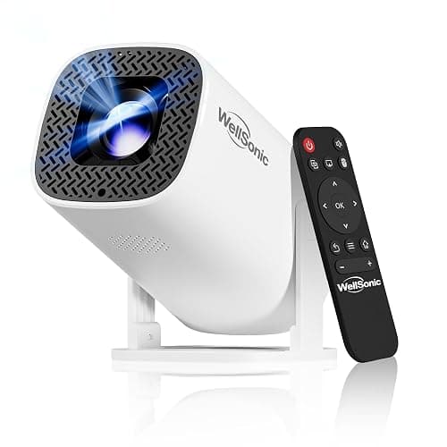 WellSonic Mini Projector with Wifi and Bluetooth, Build-in Android 14, Portable Projector Outdoor&Ceiling Use, Auto Keystonet&270°Rotatable, 200 Ansi, 4k Home Thearter Movie Projector for HDMI USB - Image 1