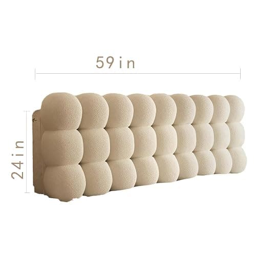 KRDBD Headboard Pillow Upholstered Wall Panels,Wall Mounted Headboard,Support Bolster Cushion,for Sitting in Bed Reading and Resting Bedroom Living Room (Milk Coffee Color,59in*24in) thumbnail 2