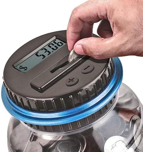 Large Piggy Banks for Adults, Digital Counting Money Jar, 1.8L Capacity Coin Counter Machine with LCD Counter, Change Jars for Saving for Boys, Designed for All US Coins (Blue) thumbnail 7