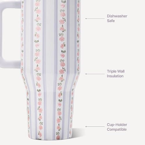 HydroJug Traveler 40oz, Insulated Tumbler with Handle & Straw, Primrose thumbnail 4