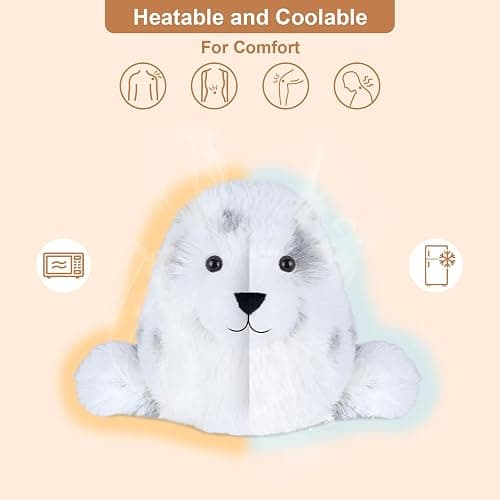 SuzziPals Heatable and Coolable Seal Stuffed Animals，Microwavable Stuffed Animal Heating Pads for Soothing & Relaxation, Lavender Chubby Seal Plushie for Easing Fatigue, Seals Gifts for Kids Aldults thumbnail 2