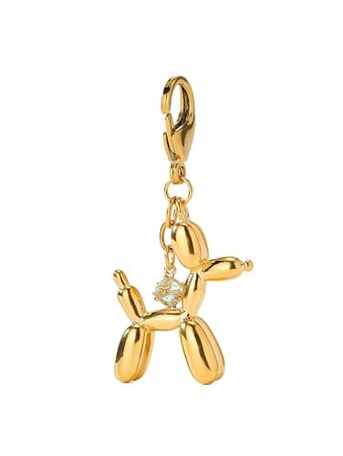 Mecchan Balloon Dog Keychain, Stainless Steel Elegant Golden Bag Charms for Adults - Image 1