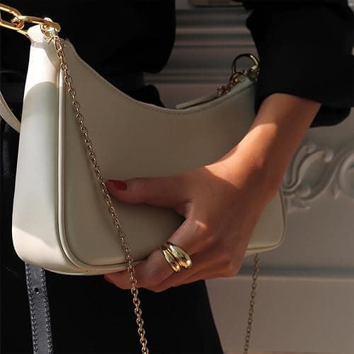 Shoulder Bags for Women Small White Purse Y2K Handbag Crocodile Pattern Clutch 90s Purses thumbnail 8