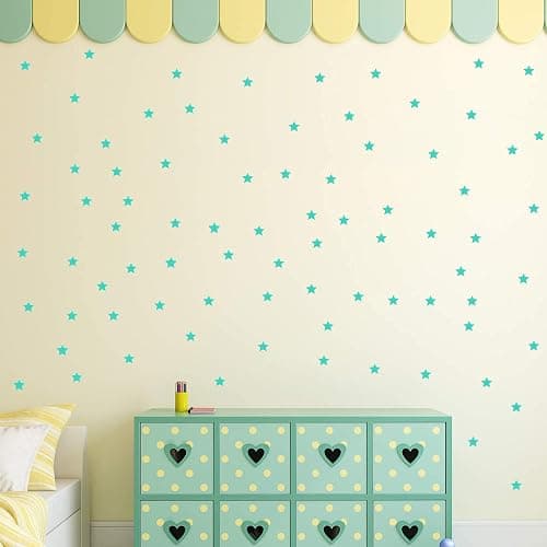 AM AMAONM 100pcs Glow in The Dark Luminous Stars Fluorescent Noctilucent Plastic Wall Stickers Murals Decals for Home Art Decor Nursery Ceiling Wall Decorate Kids Babys Bedroom Room Blue thumbnail 6