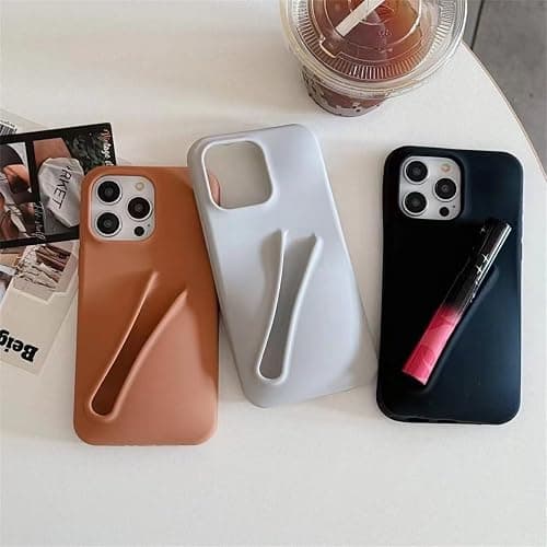 Jtsery Lip Gloss Holder Case for iPhone 11, Lipgloss Case Lipstick Lip Glaze Designed Stylish Silicone Women Girls Funny Case for iPhone 11 6.1 inch 2019 (Gray) thumbnail 4