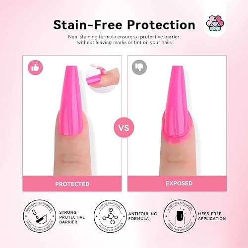 SAVILAND Liquid Latex Tape Kit - 2pcs 20ml Latex Tape for Nails Art Peel Off Cuticle Nail Polish Guard Skin Barrier Protector Gel Nail Polish Remover for Nail Salon Home DIY thumbnail 4