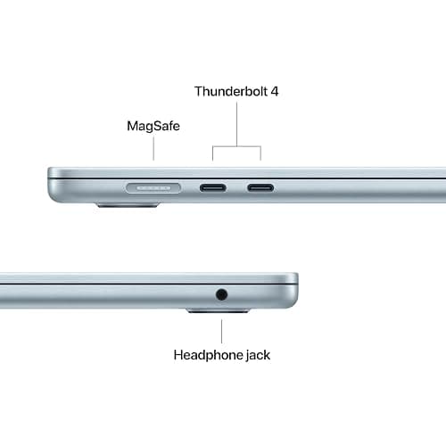 Apple 2026 MacBook Air 15-inch Laptop with M5 chip: Built for AI, 15.3-inch Liquid Retina Display, 16GB Unified Memory, 512GB SSD, 12MP Center Stage Camera, Touch ID, Wi-Fi 7; Sky Blue thumbnail 6