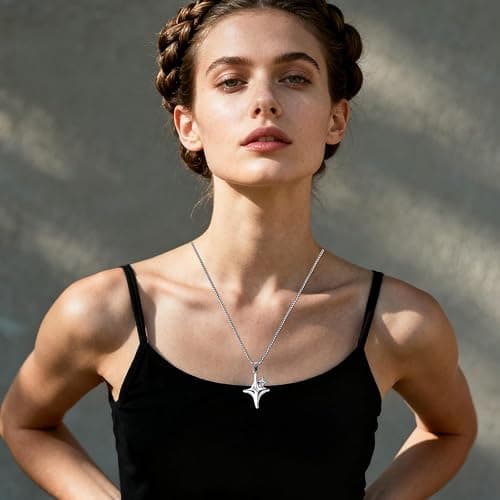 Y2K Necklace Grunge Jewelry Set for Women Men Silver Punk Alt Emo Goth | Y2K Jewelry Silver Cool Punk Emo Necklace Alt Alternative Gothic Accessory Star Sun Pentagram Spiral Necklace Stainless Steel thumbnail 5