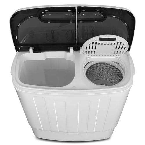 SUPER DEAL Compact Mini Twin Tub Washing Machine 13lbs Capacity Portable Washer Wash and Spin Cycle Combo, Built-in Gravity Drain for Camping, Apartments, Dorms, College, RV’s and Small Spaces thumbnail 7