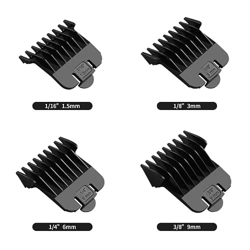 T Outliners Guards for Andis T Outliner, From 1/16-3/8 inch Snap-on Blade Attachment Combs Set, 4 Pack thumbnail 2