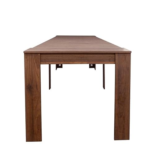 Maotifeys Rustic Wood Extendable Dining Room Table 118" Large Expandable Dining Tables for 6 8 10 12 People Industrial Transformer Kitchen Table Space Saving for Family Gathering (Walnut) - Type B-118" Walnut thumbnail 5