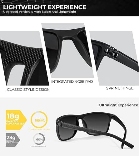KALIYADI Polarized Sunglasses for Men, Lightweight Sun Glasses with UV Protection for Driving Fishing Golf thumbnail 4