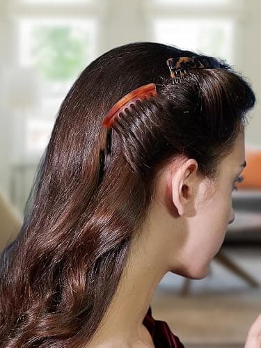 HYFEEL Hair Side Combs - Small French Side Hair Comb Clips for Women Decorative French Twist Hair Styling Accessories -4 Pcs (Tortoise, Brown) thumbnail 2