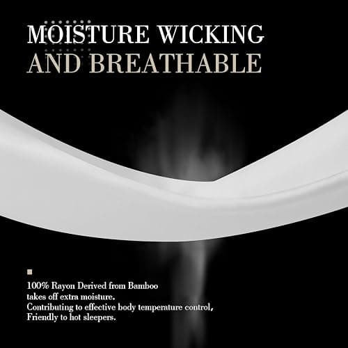 WishSmile Standard Pillow Cases Cooling Pillowcases Set of 2 Breathable Cool Silky Soft Rayon Derived from Bamboo Fabric,Hair and Skin Friendly,White,20x26IN thumbnail 5