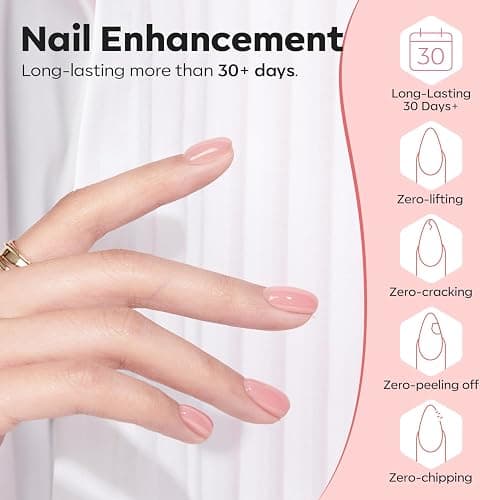 Modelones Builder Nail Gel, Pink Builder Gel for Nails, Hard Gel Builder Nail Extension Gel Base False Nail Tips Glue Builder Gel in a Bottle 15ML thumbnail 4