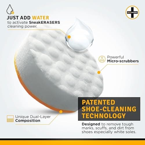 SneakERASERS Instant Sneaker Cleaner, Premium Shoe Cleaning Kit for Sneakers, Dual-Sided Sponges, Effective for Tennis Shoes & Women Men Sneakers, Gentle Rub Design (10 Pack) thumbnail 8