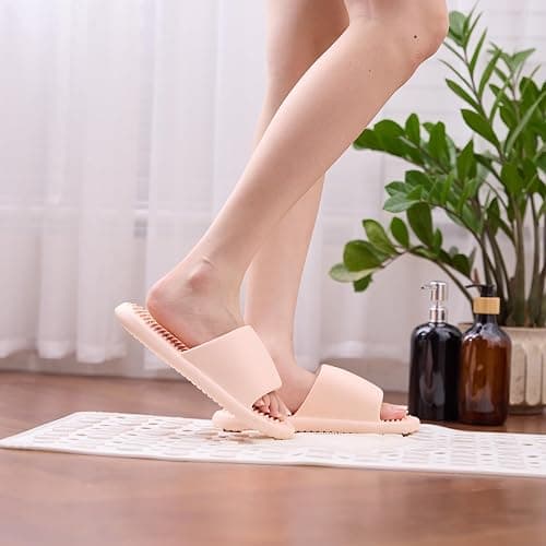 GOEWY Shower Shoes with Drain Holes Massage Granules for Women Men Gym Shower Slippers Slides Quick Drying Bathroom Beach Sandals Lightweight Non-Slip thumbnail 2