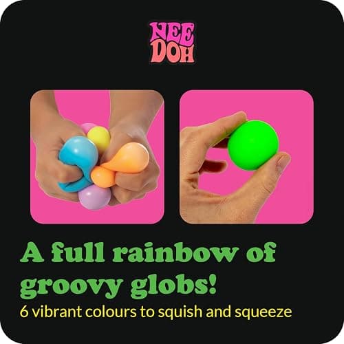 Schylling NeeDoh Rainboh Teenie - Sensory Squeeze Toy - Contains 6 Mini Groovy Globs - 1.5" Wide - Multicolored thumbnail 5