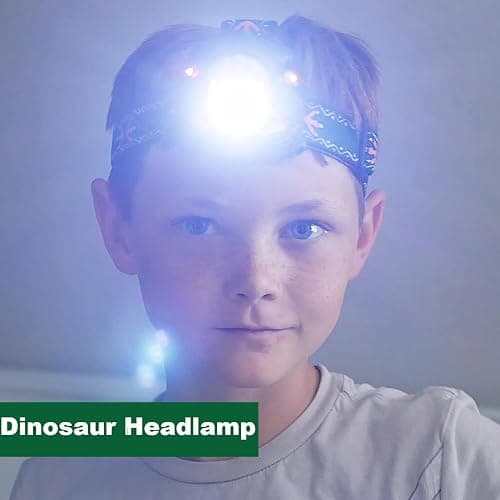 Niovexium LED Dinosaur Headlamp for Kids, Children's Toy Flashlight T-Rex Dinosaur Toys for Age 3 4 5 6 7 8 9 Years Old Kids, Camping Hiking Gear for Boys Girls thumbnail 8