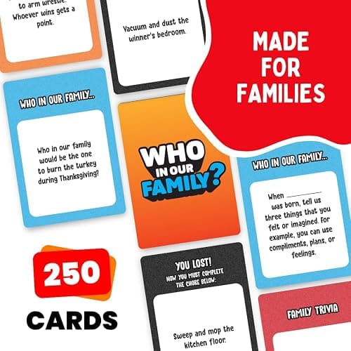 Viral Studios Who in Our Family? – Hilarious Family Party Game | Trivia, “Most Likely to” & Head-to-Head Challenges | Fun Family Game Night Card Game for Kids, Teens & Adults thumbnail 3