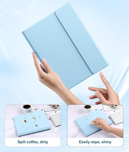 Harvopu Compatible for iPad 11th 10th Generation Case with Keyboard, Folio Cover with Pencil Holder, Multi-Touch Trackpad, 7 Color Backlit, Detachable Keyboard for iPad (A16) 11th/10th Gen (Sky Blue) thumbnail 5