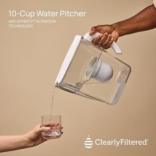 Clearly Filtered No.1 Filtered Water Pitcher/Updated Model/Targets 365+ Contaminants e.g. Fluoride Chlorine PFAS Microplastics Lead Arsenic BPA/BPS Free (Pitcher Includes 1 Filter) - Pitcher with 1 filter thumbnail 2