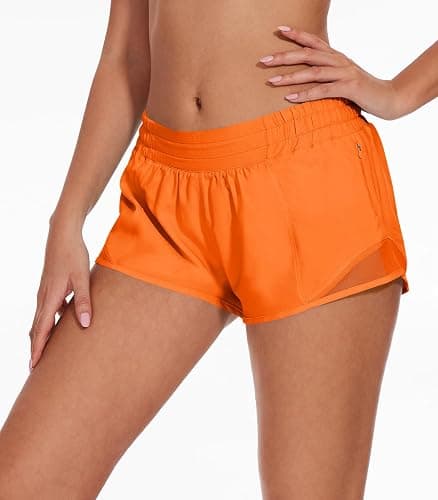 AugIris Athletic Running Shorts for Women with Zipper Pocket,Soft Lightweight Gym Workout Shorts with Mesh Liner Quick Dry thumbnail 4