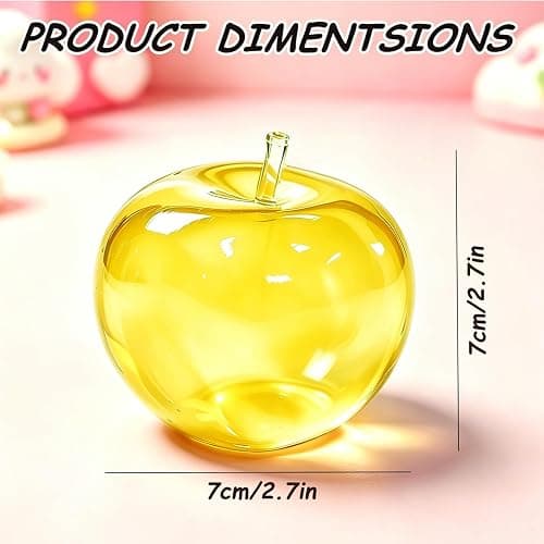 Apple Squishy Stress Ball, Cute Apple Squeeze Sensory Toy for Anxiety, Decompression Gift for Kids Adults (Yellow) thumbnail 3