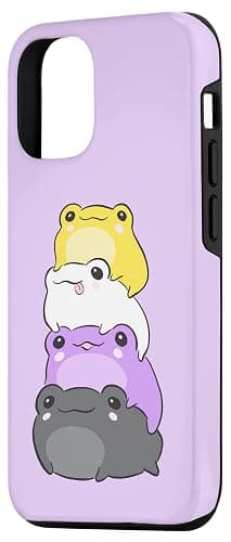 iPhone 15 Nonbinary Flag Color Frogs Subtle Enby Pride Cute Aesthetic Case - iPhone 15 thumbnail 2