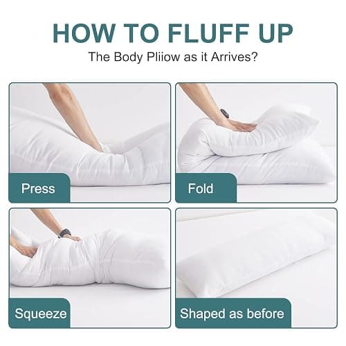 DOWNCOOL Large Body Pillow Insert- Breathable Full Body Pillow for Side Sleeper - Soft Long Bed Pillow for Adults - 20 x 54 inch thumbnail 6
