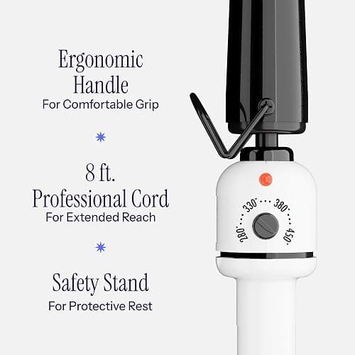 Hot Tools Professional Nano Ceramic Extra Long Tapered Curling Iron | 3/4" to 1.25" Tapered Barrel for Soft Waves & Curls, Variable Heat Settings up to 450°F, 8 Ft Cord thumbnail 5