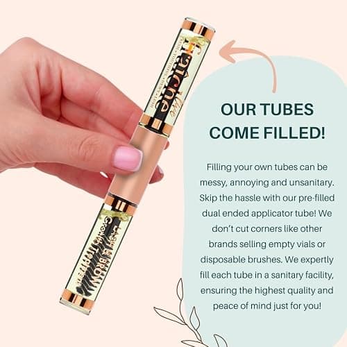 Live Fraiche Organic Castor Oil Lash Serum for Hair Growth, 100% Pure Eyebrow Eyelash Growth Serum, Cold Pressed Hexane Free (2oz Glass Bottle + FILLED Mascara Tube) thumbnail 4