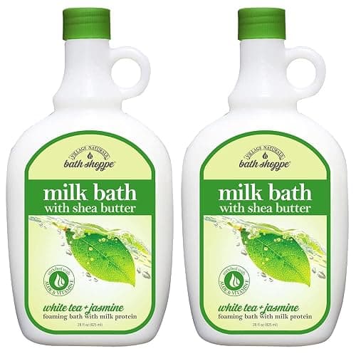 Village Naturals Bath Shoppe, White Tea and Jasmine Foaming Milk Bath, 28 Fl Oz, Pack of 2 - Image 1
