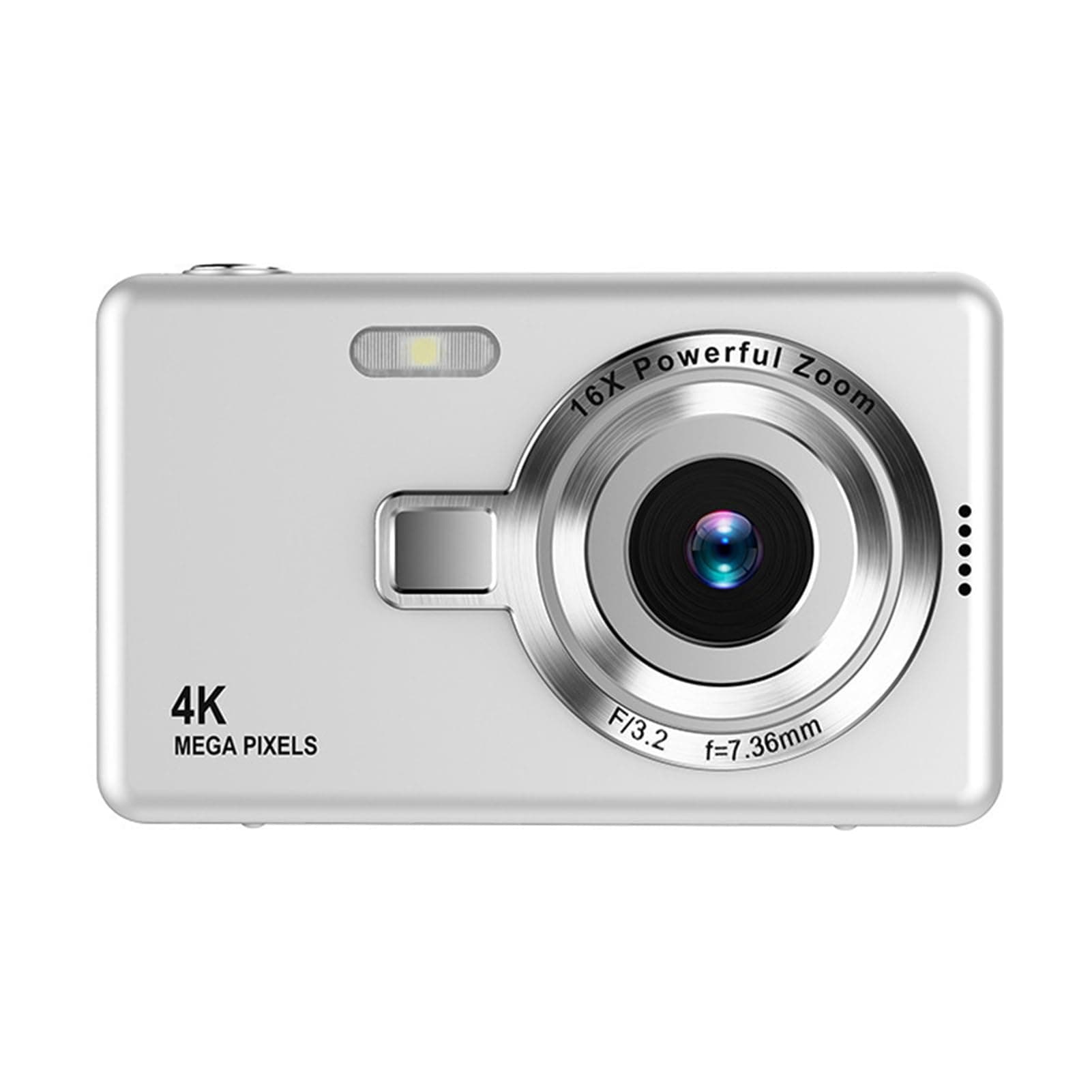 Digital Camera,50MP 1080P 16X Digital Zoom Autofocus Vedio Camera with 2.4" Screen,Compact Anti-shake Vlogging Camera for Students Kids(Silver) - Image 1