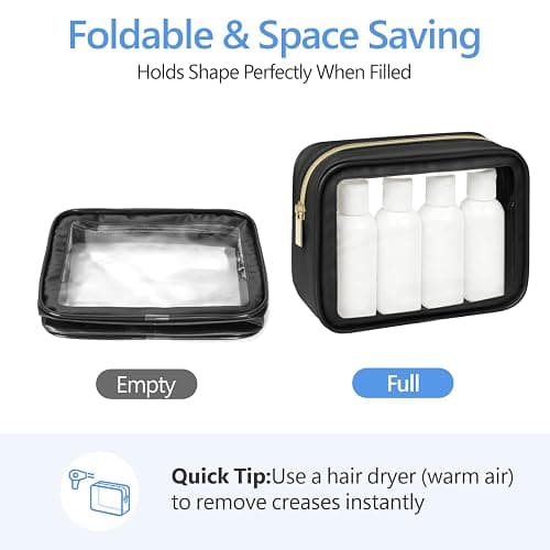 PACKISM Clear Makeup Bag - TSA Approved Toiletry Bag for Carry-on & Checked Luggage, Water Resistant Car Storage Organizer with Reinforced Seams thumbnail 5