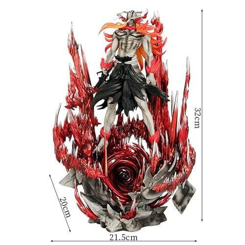 YLQANONG Hollow Ichigo Figures Ulquiorra Cifer Anime Figure Statues Horned Ichigo/Black Wing Ulquiorra Anime Action Figurine 12.6IN thumbnail 2