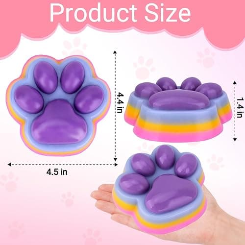 Big Taba Squishy Cat Paw Fidget Toy, Squishies Squeeze Toys for Girls 4-8, Ultra-Soft Sticky Sensory Toy Party Favors for Kids 8-12, Autism Stress Relief (Purple) thumbnail 2